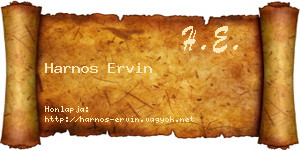 Harnos Ervin névjegykártya